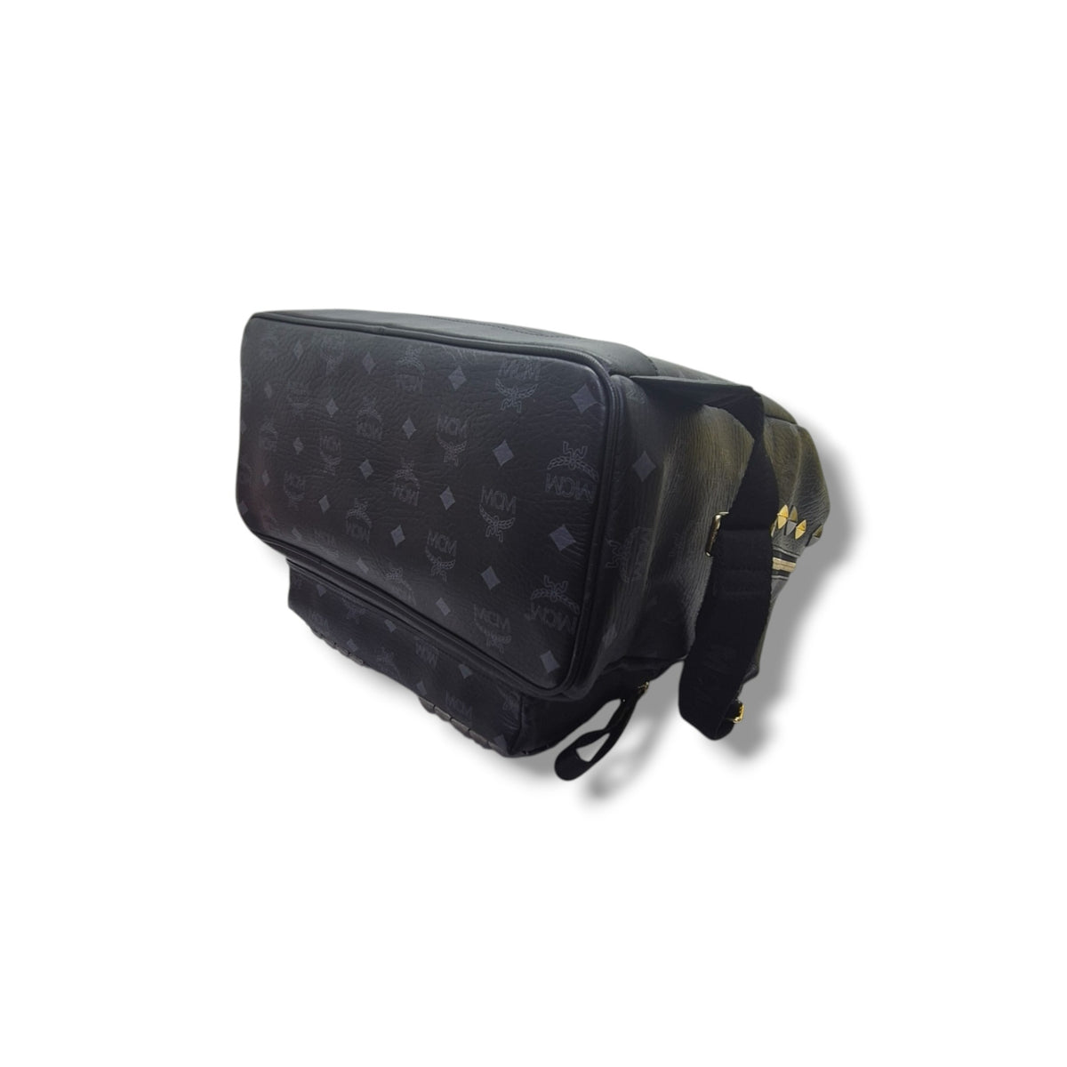 MCM Visetos Stack Studded Leather Backpack Ghw/Shw (Black)