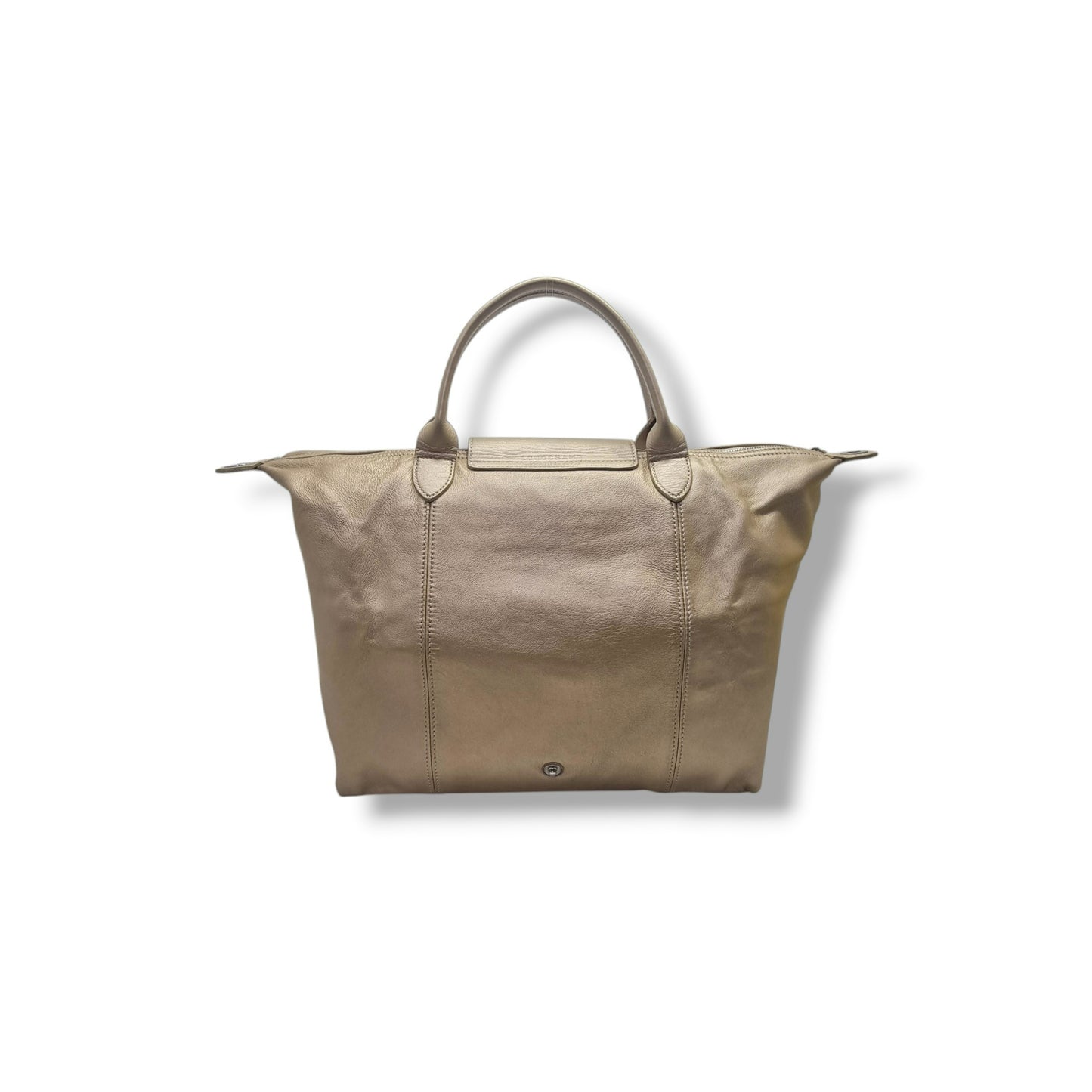 Longchamp Le Pliage Cuir Leather Medium Shw (Metallic Gold)