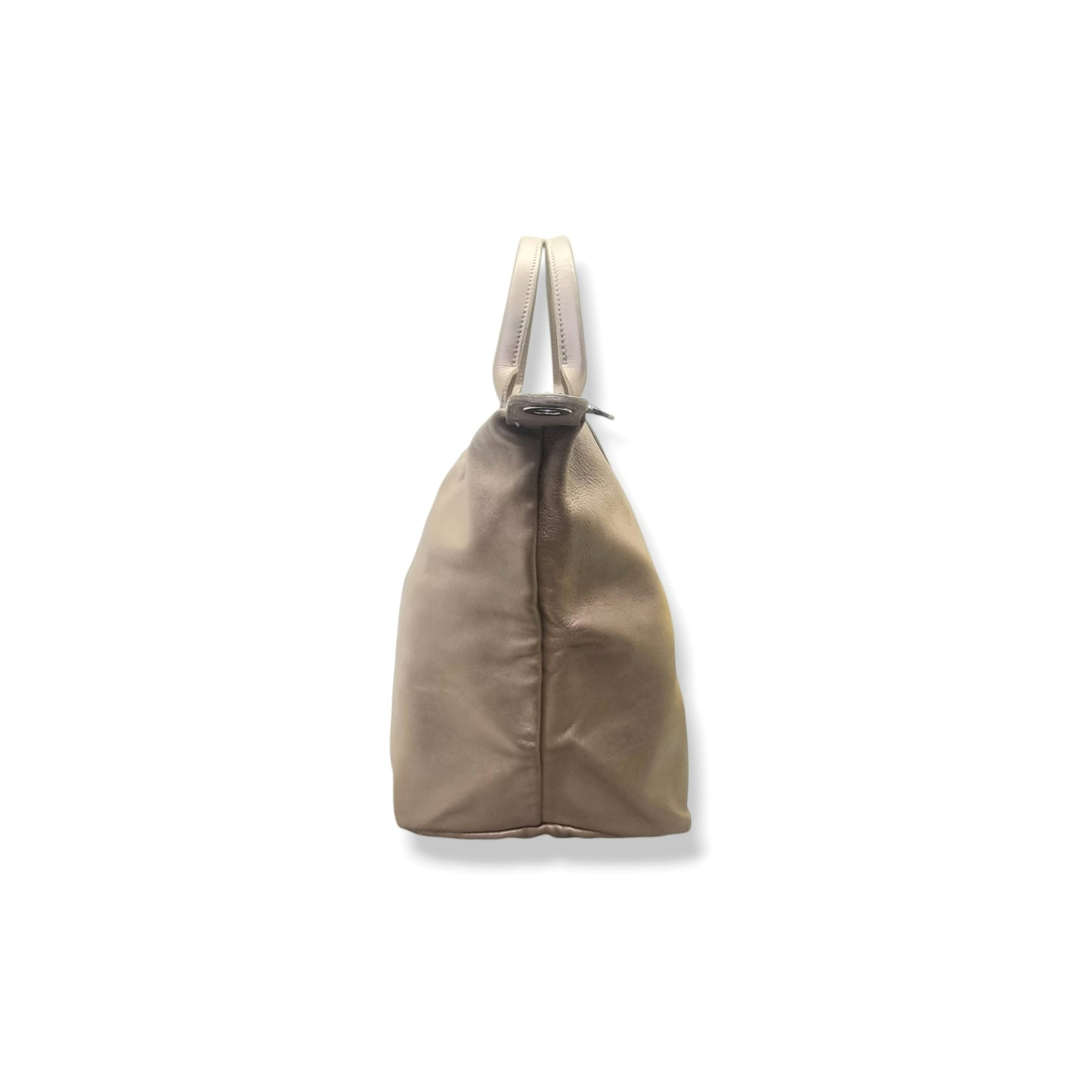 Longchamp Le Pliage Cuir Leather Medium Shw (Metallic Gold)