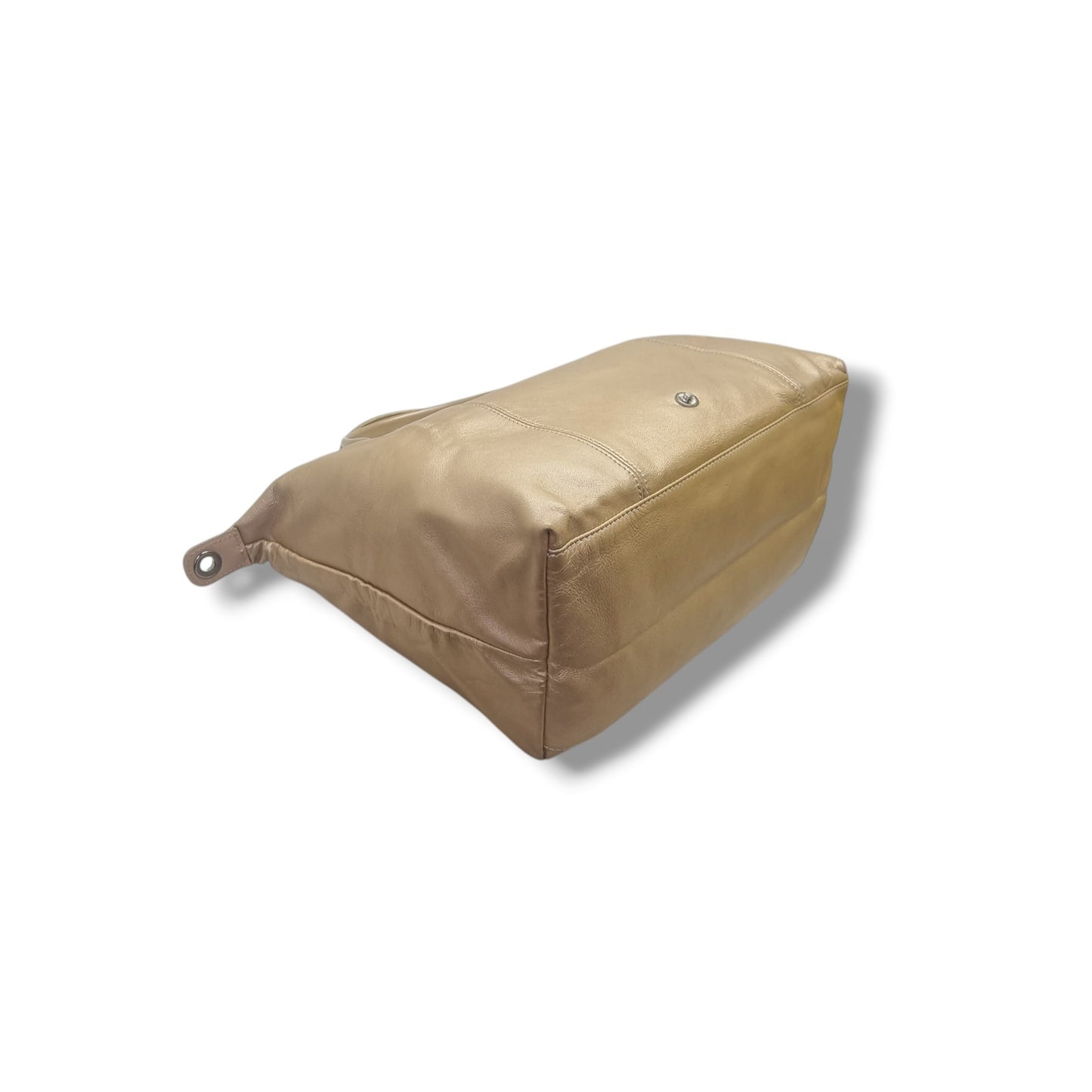 Longchamp Le Pliage Cuir Leather Medium Shw (Metallic Gold)