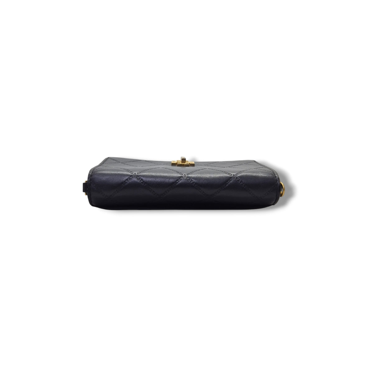 Tory Burch Georgia Leather Clutch With Strap Ghw (Black)