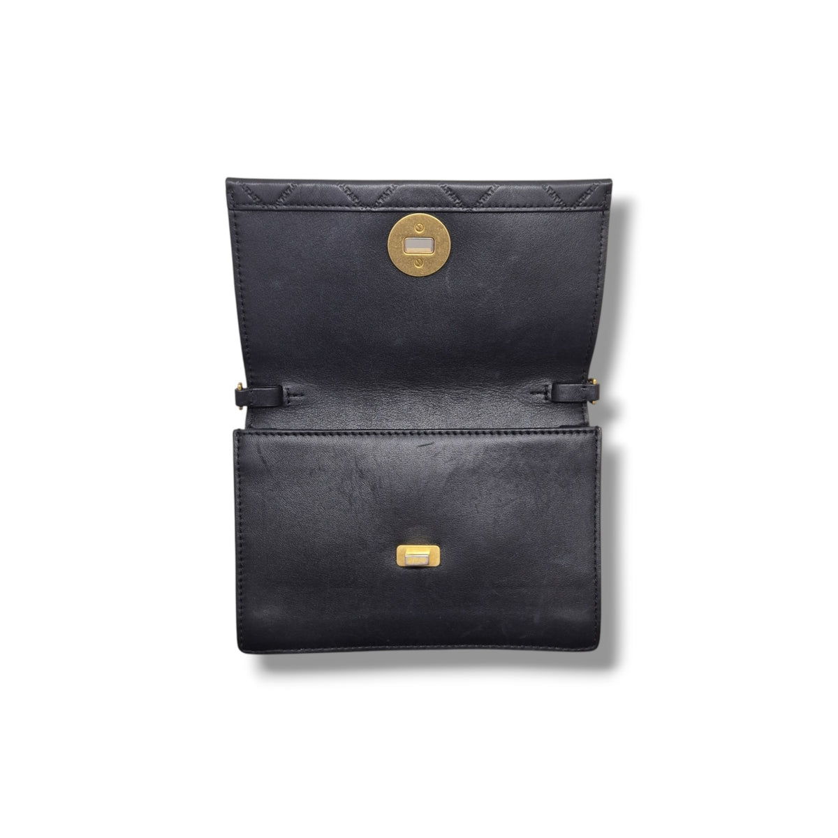 Tory Burch Georgia Leather Clutch With Strap Ghw (Black)