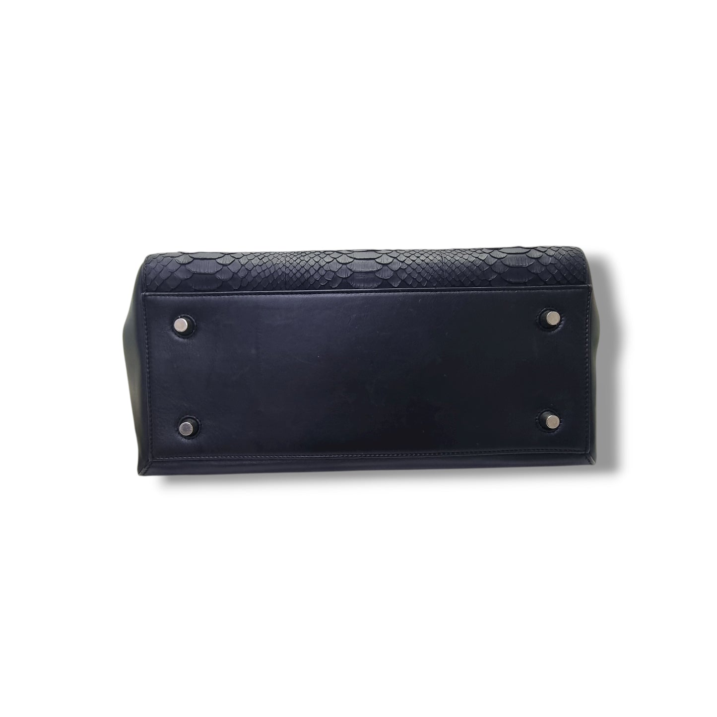 Celine Python Leather Edge Large Shoulder Bag Shw (Black)