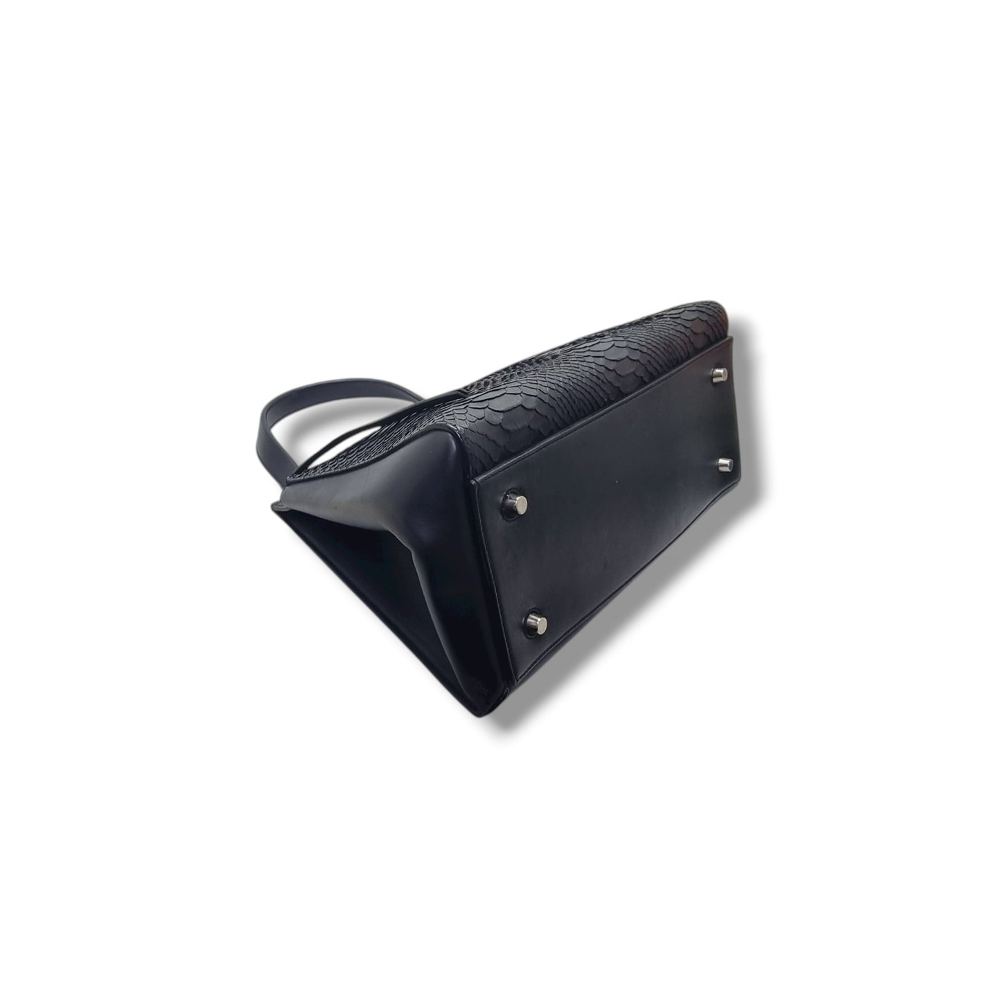 Celine Python Leather Edge Large Shoulder Bag Shw (Black)