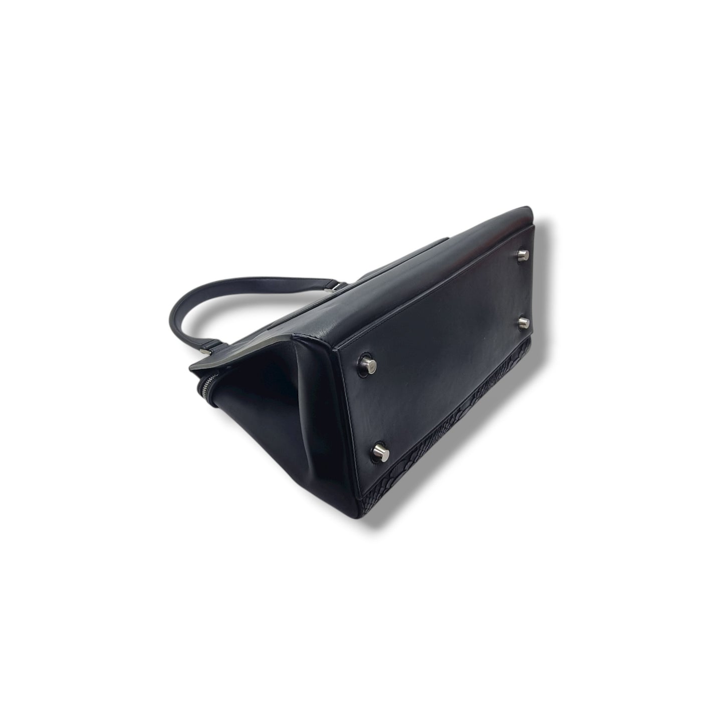 Celine Python Leather Edge Large Shoulder Bag Shw (Black)