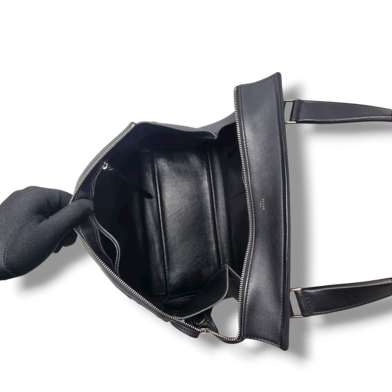 Celine Python Leather Edge Large Shoulder Bag Shw (Black)