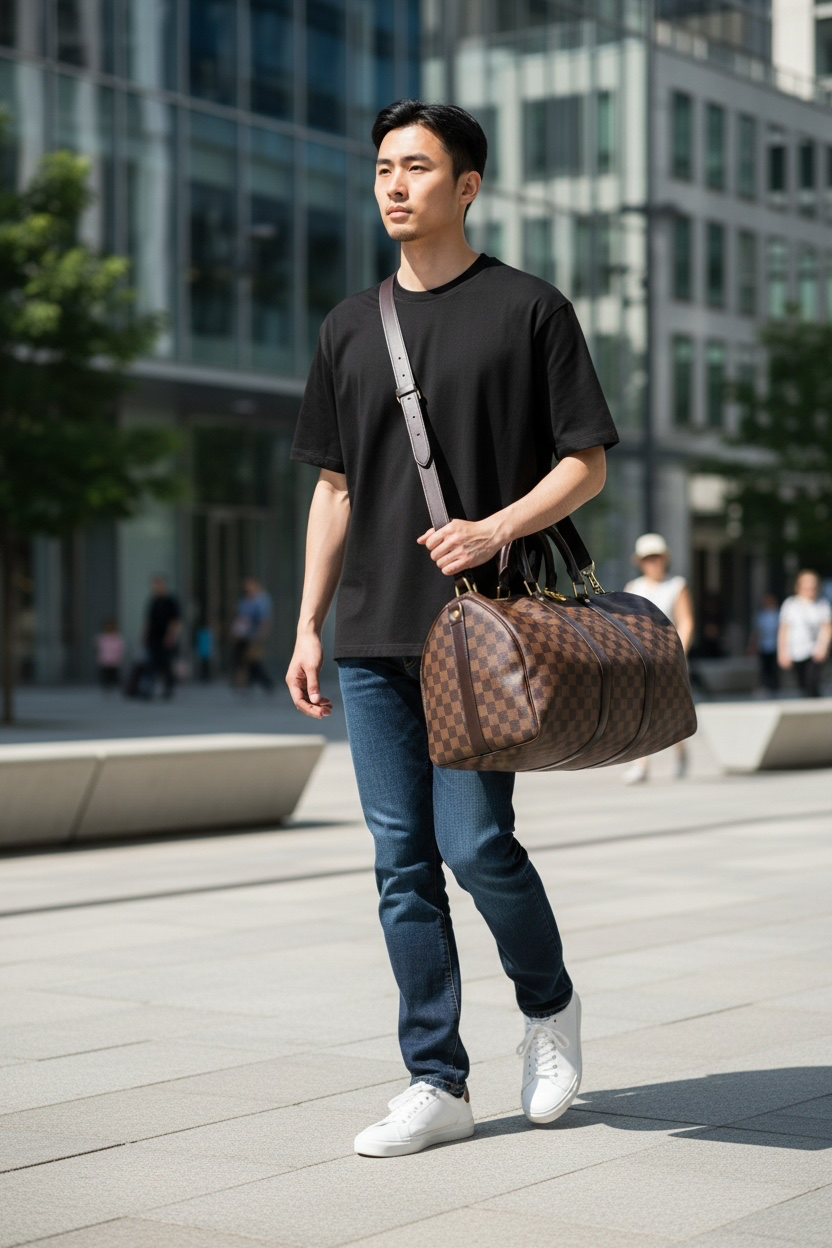 Louis Vuitton Keepall 45B Damier Ebene Ghw