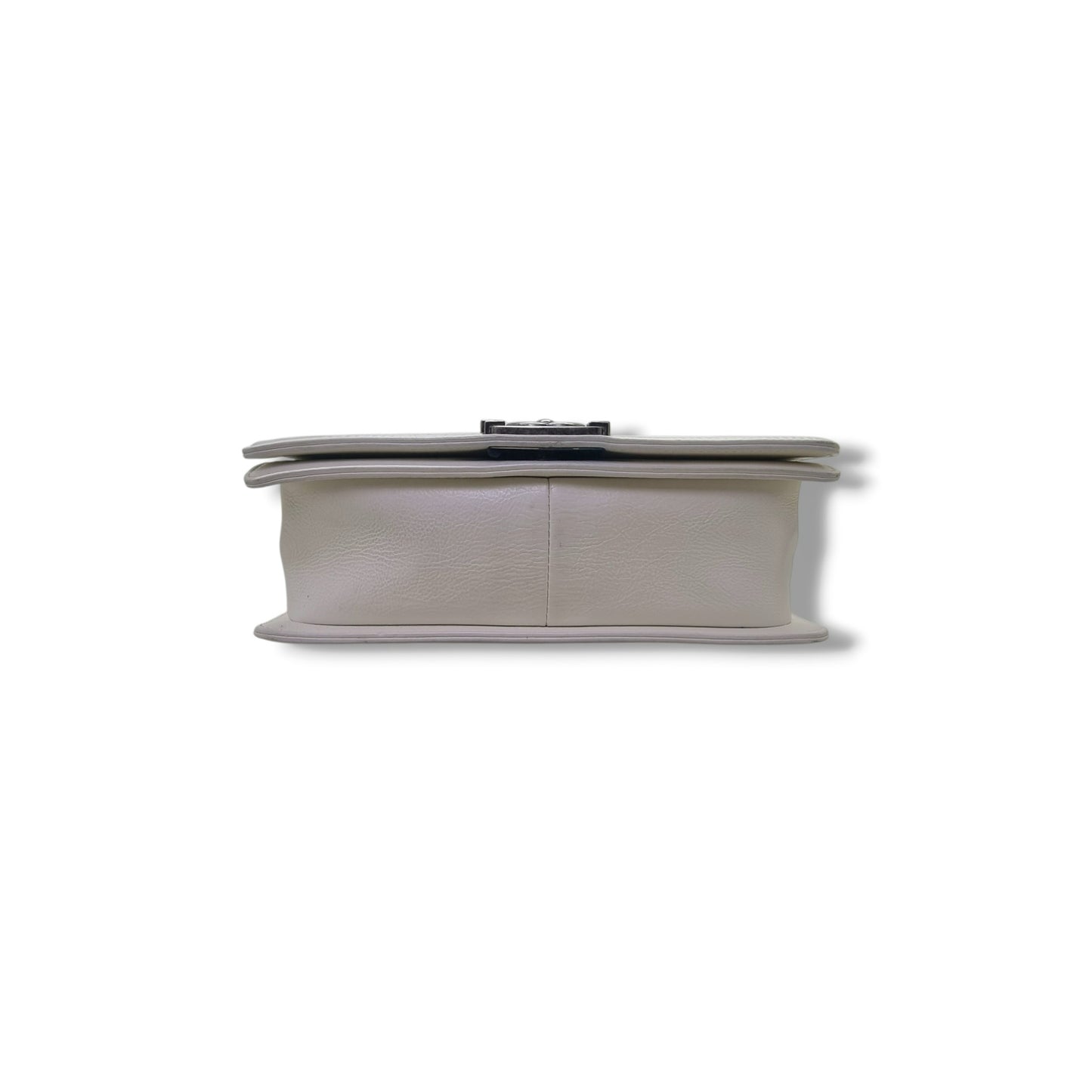 Chanel Boy Medium Calfskin Quilted Wild Stitch Rhw (White)