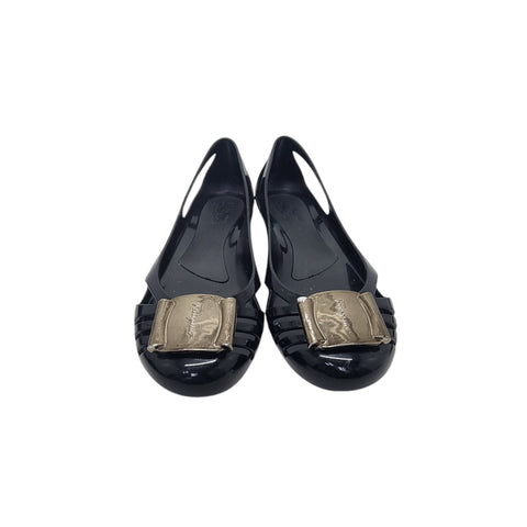 Salvatore Ferragamo Jelly Bermuda Flat Ballet Shoes (Black)