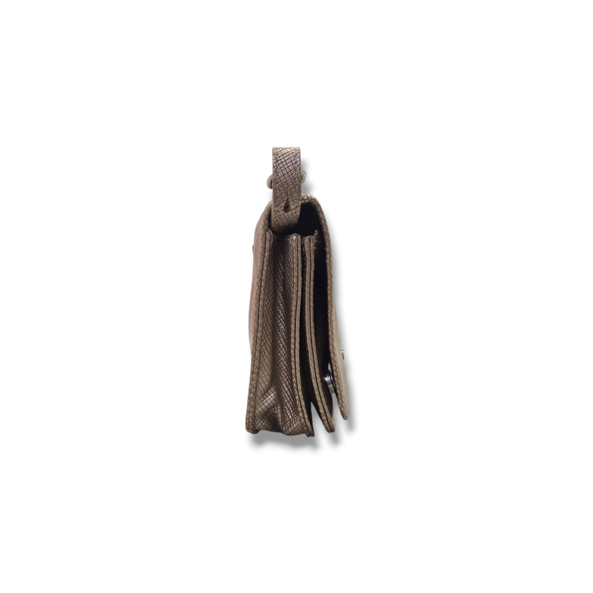Longchamp Quadri Metallic Leather Crossbody Ghw (Metallic Gold)