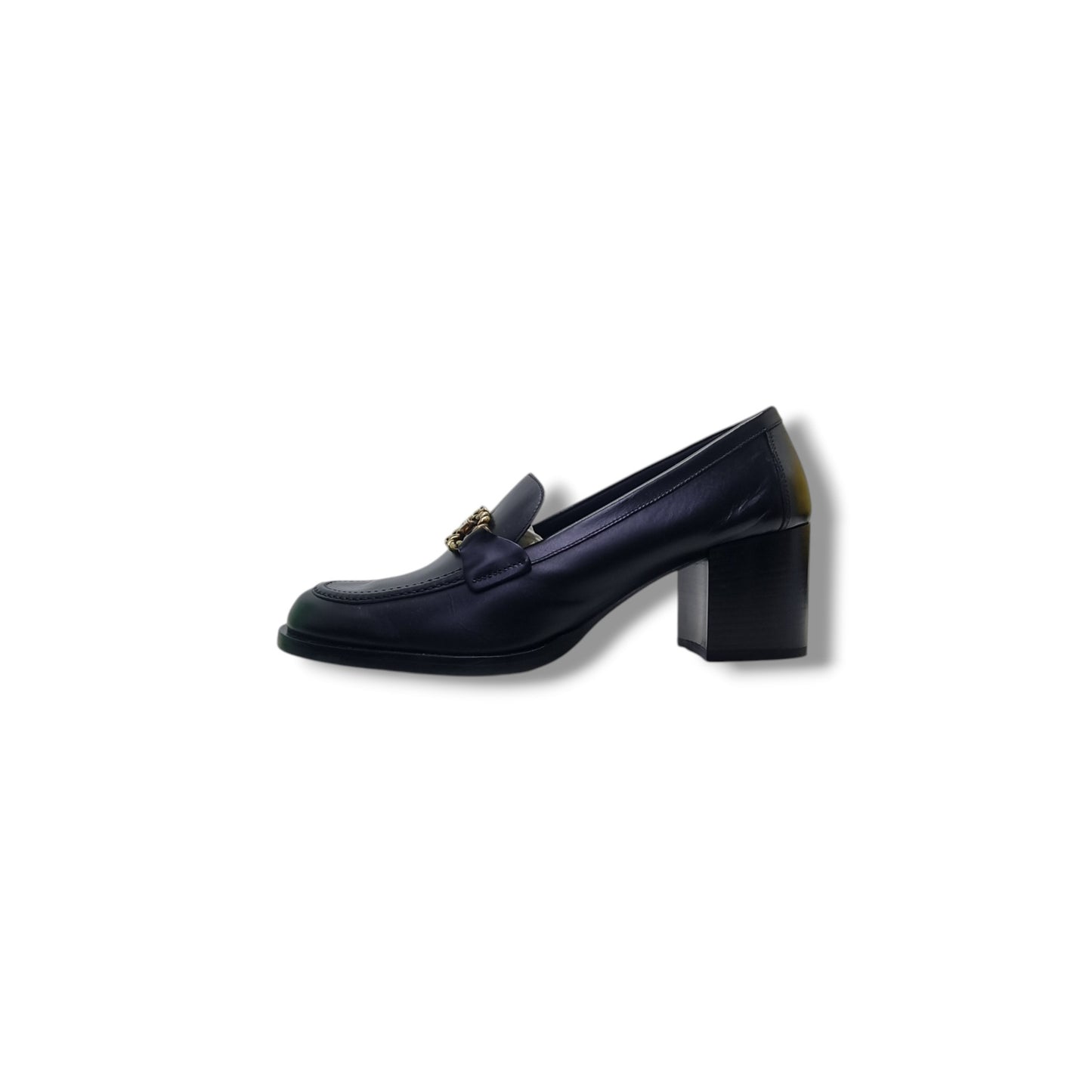 Salvatore Ferragamo Rolo Gancini Loafers Block Heels Ghw (Black)