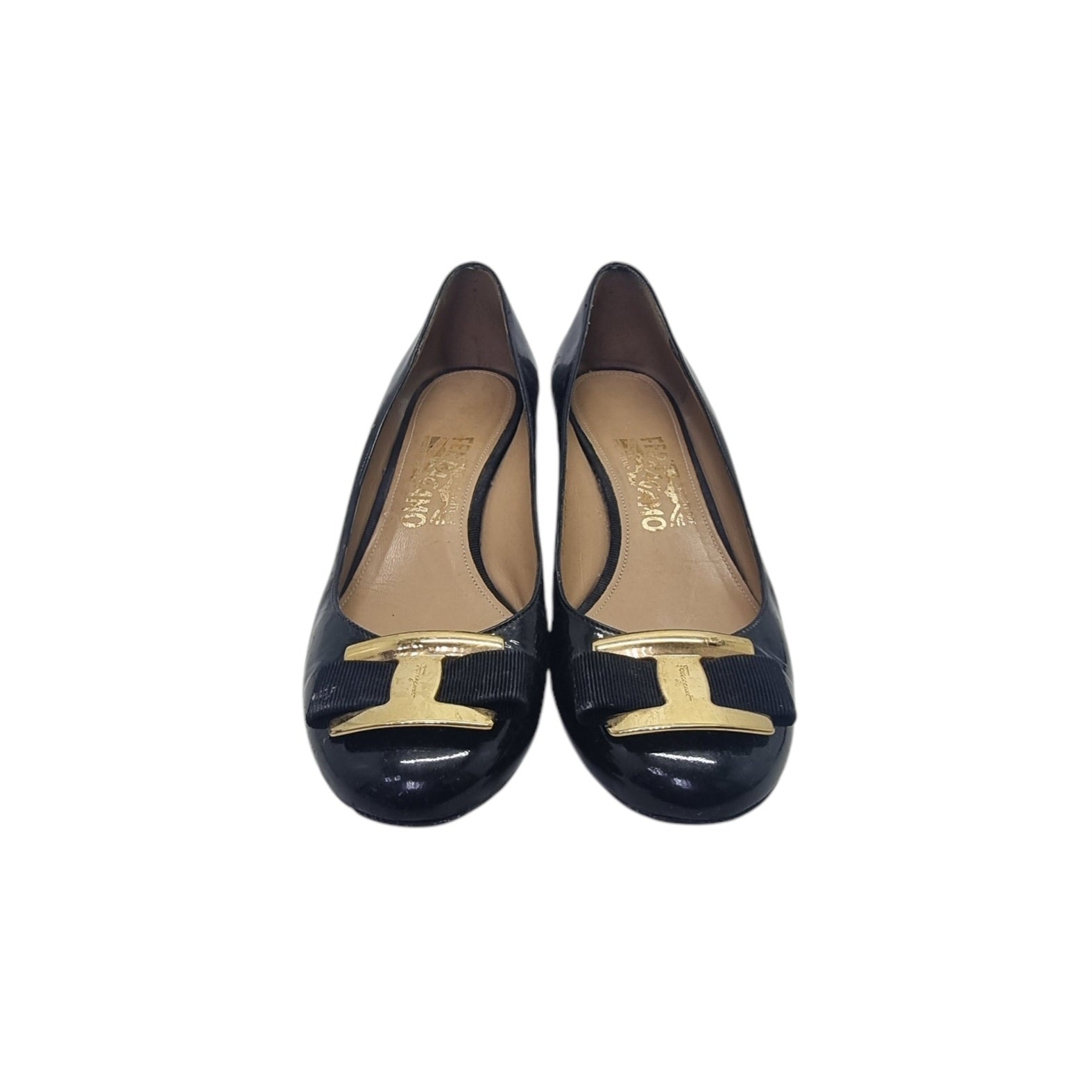 Salvatore Ferragamo Flo Vara Wedge Pump (Black)