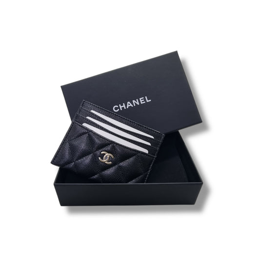 Chanel Classic Card Holder(7 slots) Grained Calfskin Ghw (Black)
