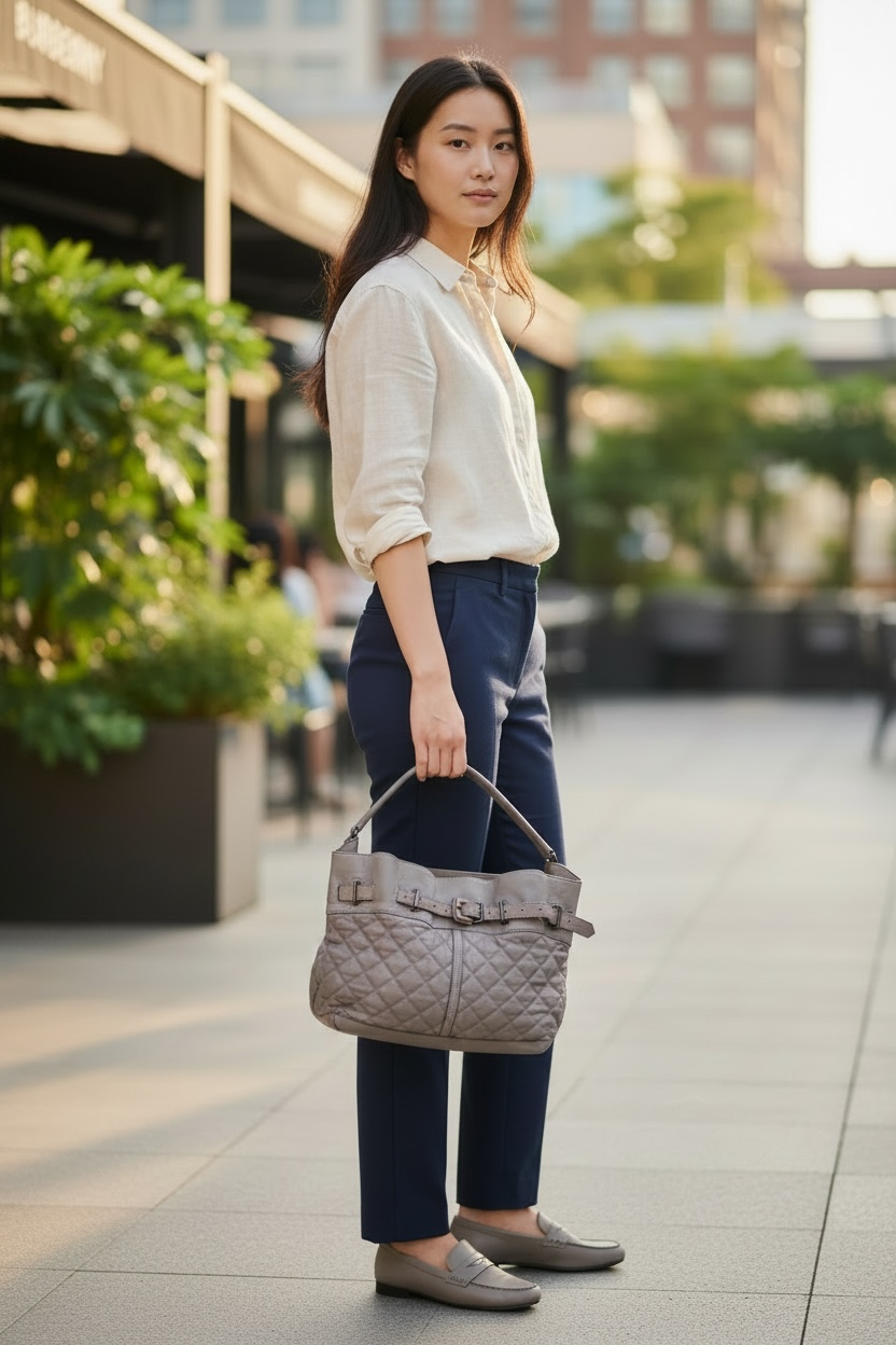 Burberry Enmore Quilted Leather Hobo Bag Antique Brass Hw (Grey)