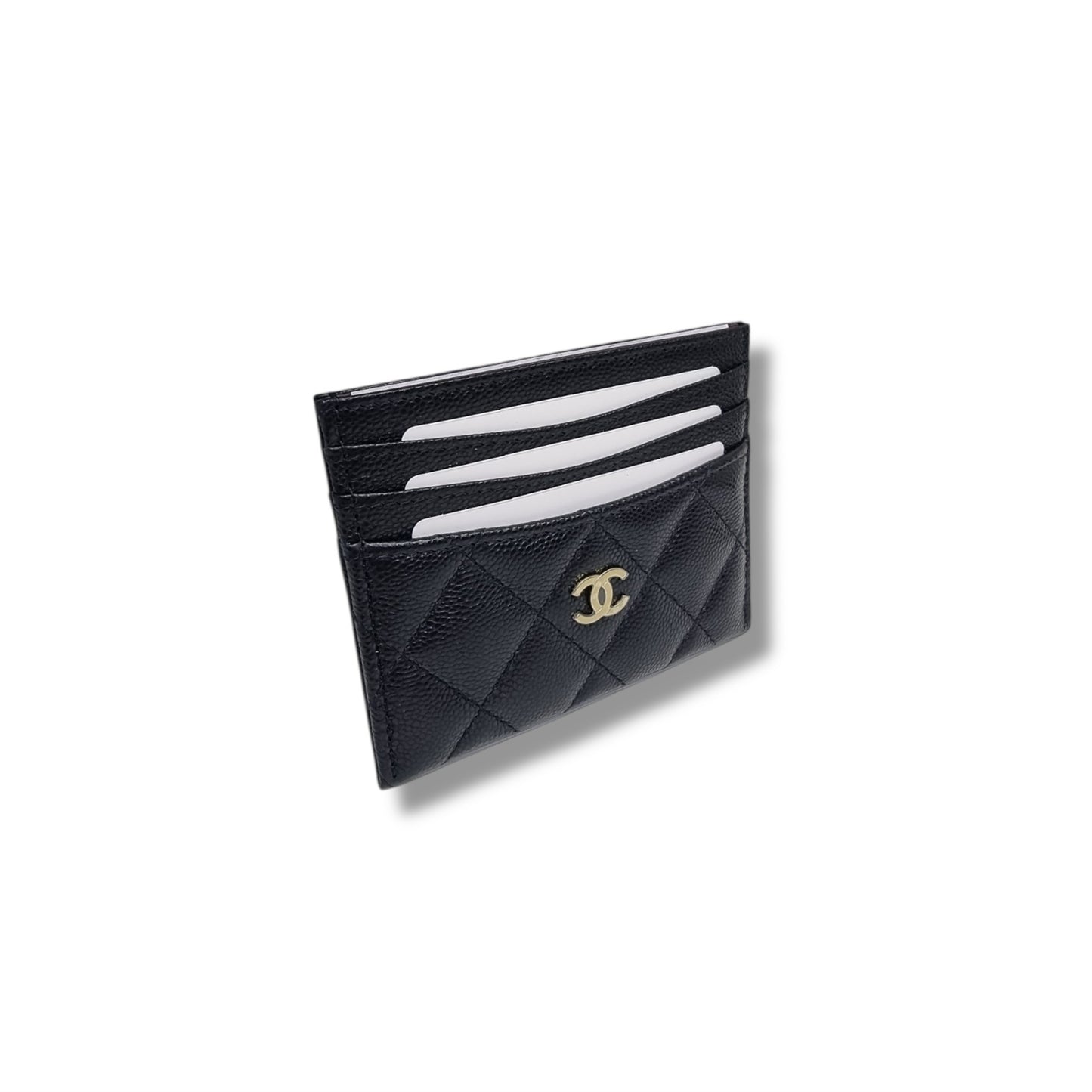 Chanel Classic Card Holder(7 slots) Grained Calfskin Ghw (Black)