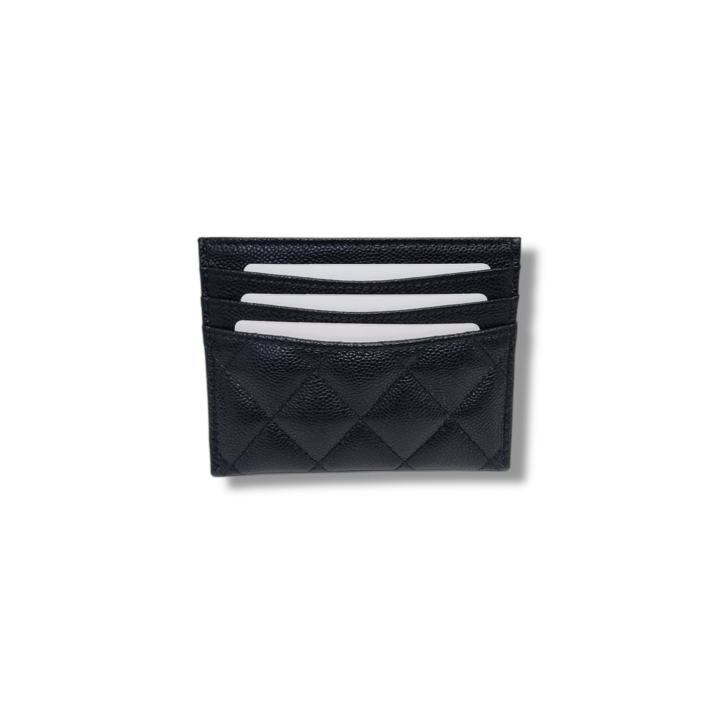 Chanel Classic Card Holder(7 slots) Grained Calfskin Ghw (Black)