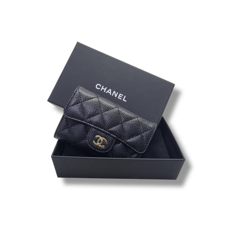 Chanel Classic Flap Card Holder Caviar Ghw (Black)