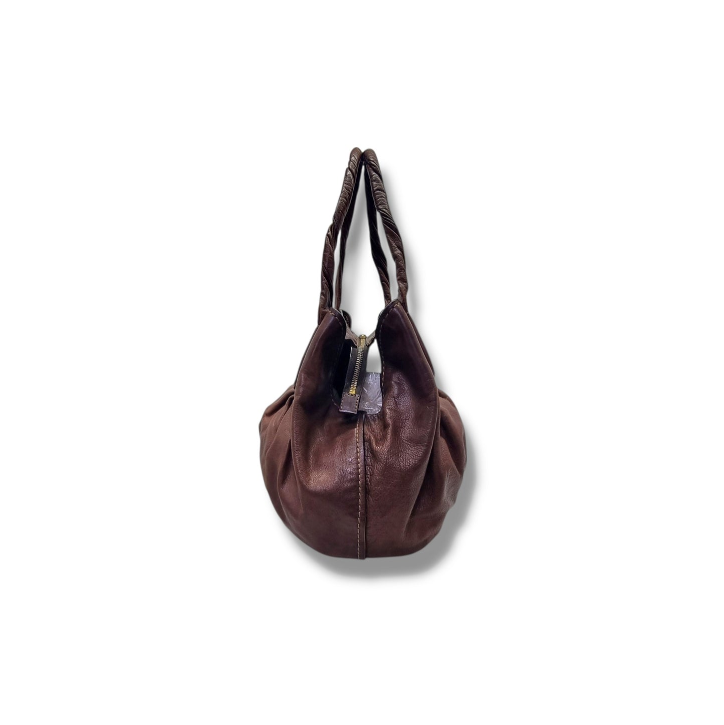 Miu Miu Leather Shoulder Bag Ghw (Dark Brown)