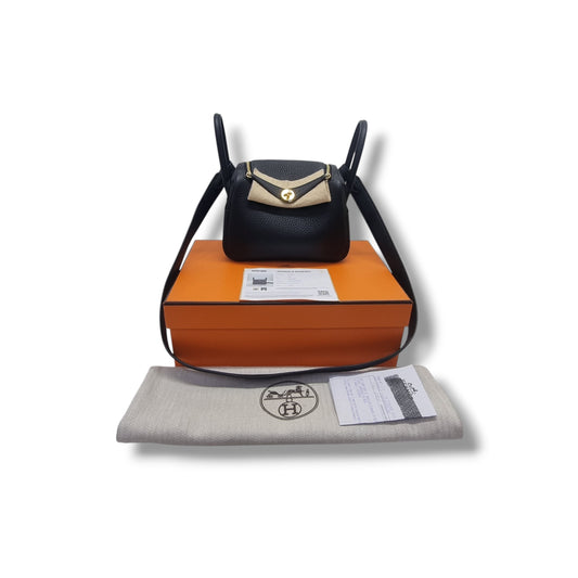Hermes Lindy Mini 11 Taurillon Clemence 89 Ghw (Black)