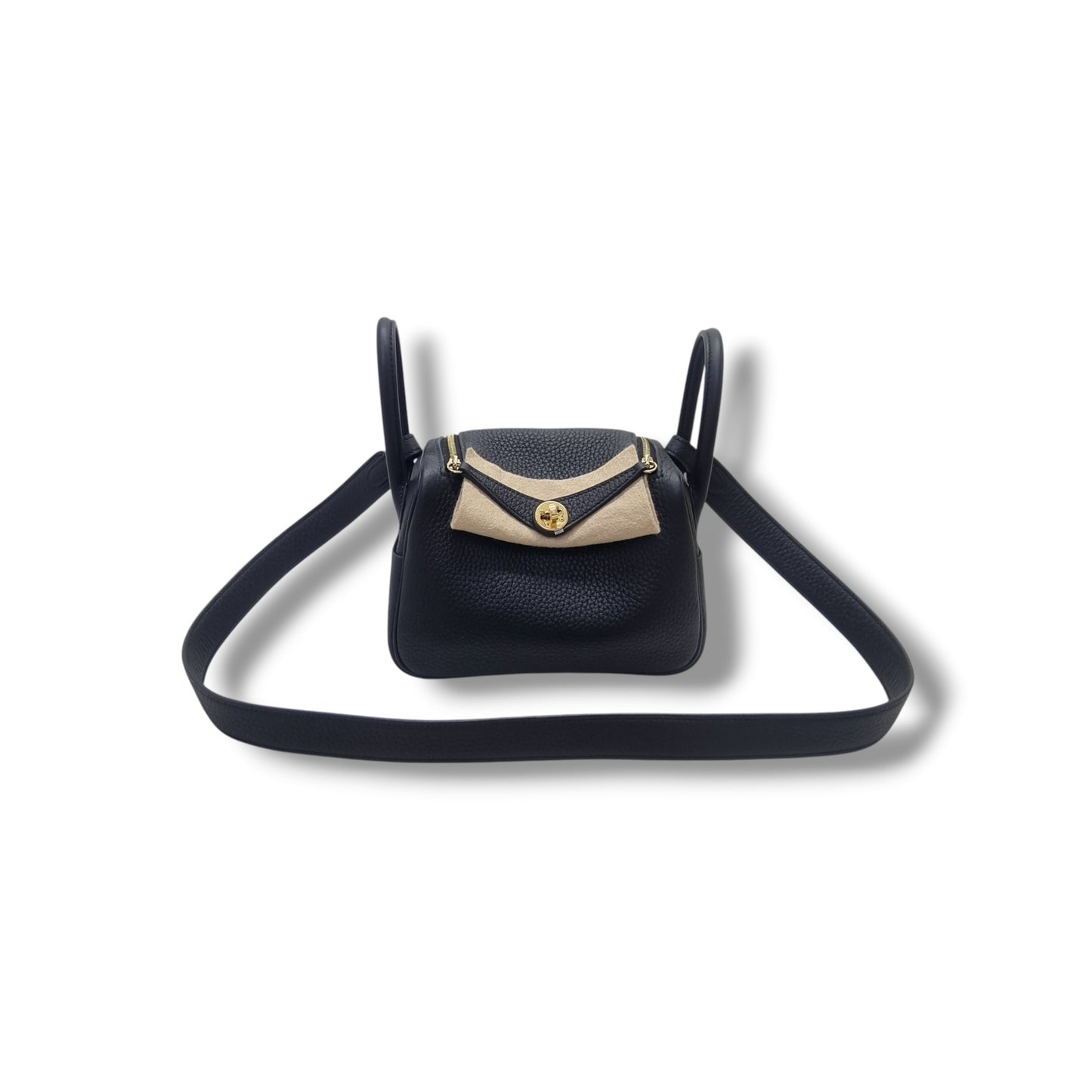 Hermes Lindy Mini 11 Taurillon Clemence 89 Ghw (Black)