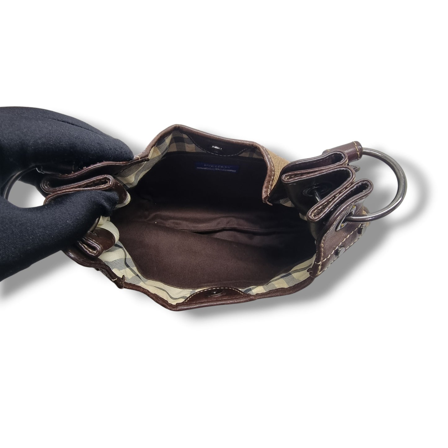 Blue Label Burberry Corduroy Hobo Bag (Brown)