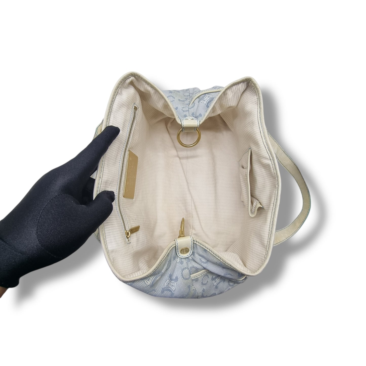 Celine Macadam Canvas Top Handle (Light Blue)