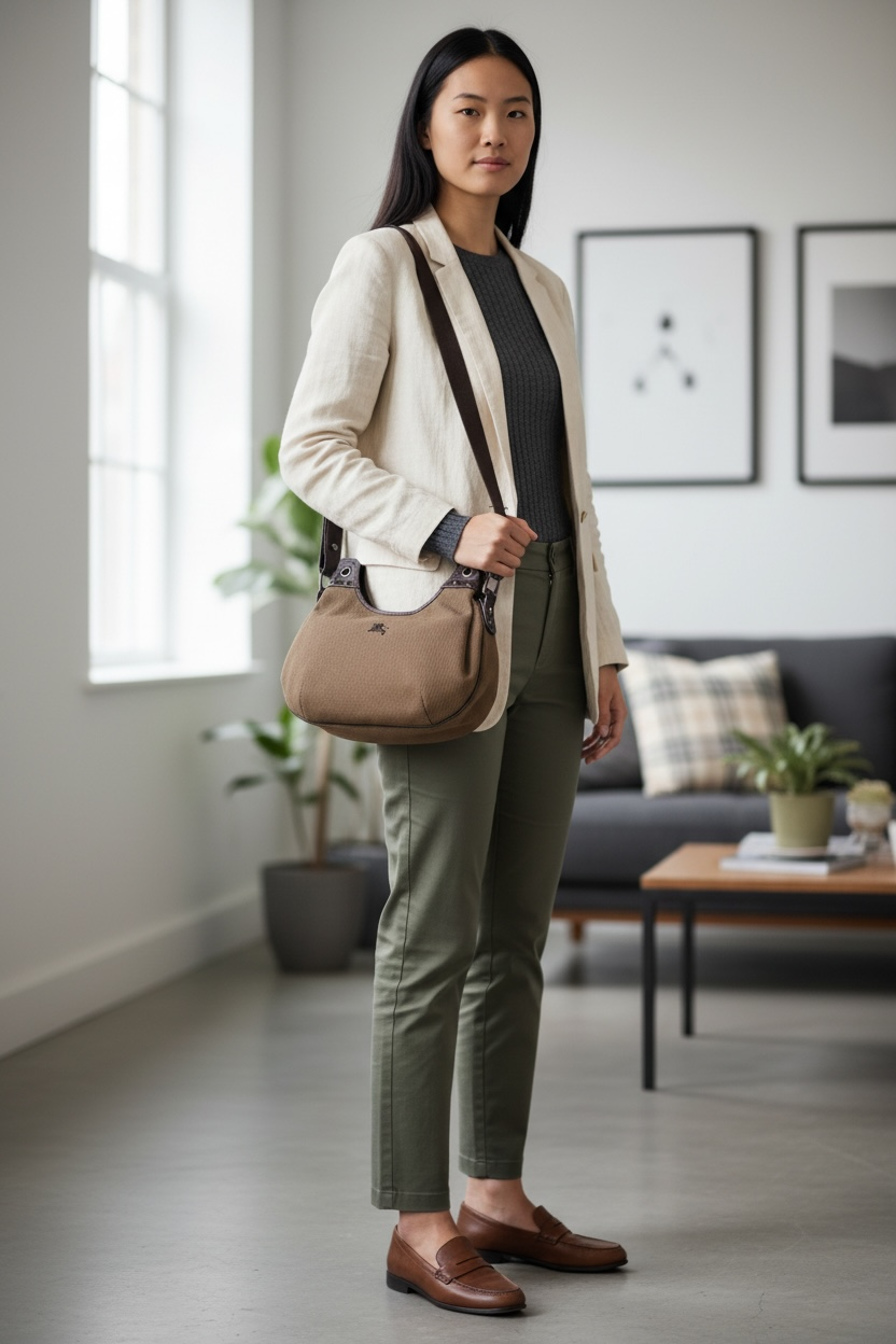 Blue Label Burberry Corduroy Hobo Bag (Brown)