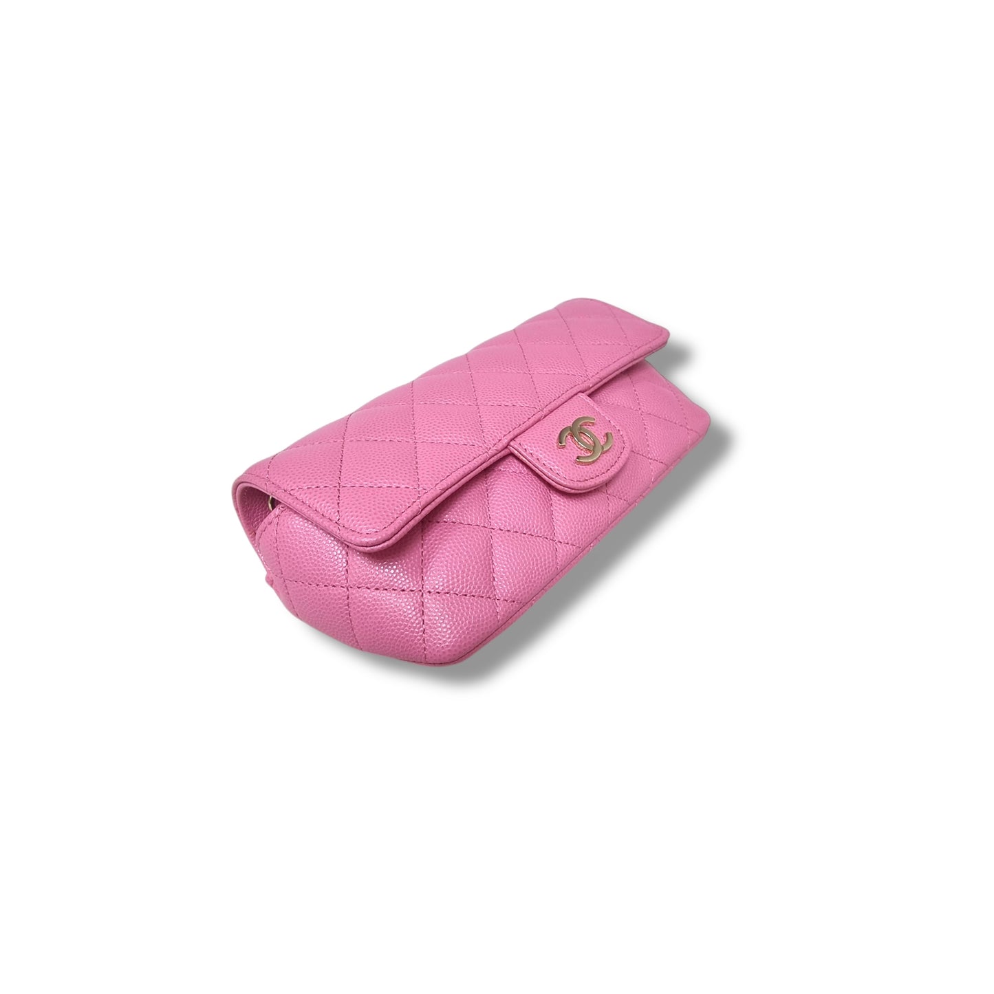 Chanel Glasses Case With Classic Chain Caviar Ghw (Pink)