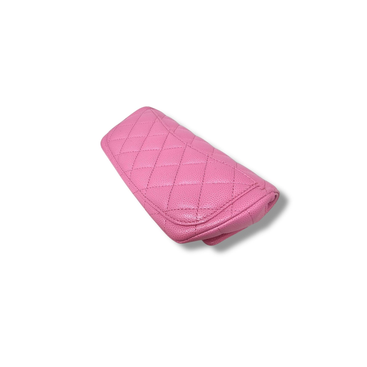 Chanel Glasses Case With Classic Chain Caviar Ghw (Pink)