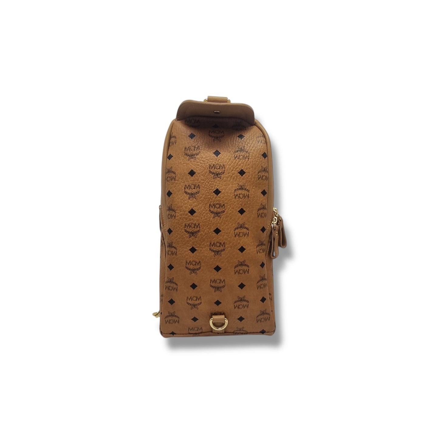 MCM Sling Bag Visetos Monogram Canvas Cognac Ghw