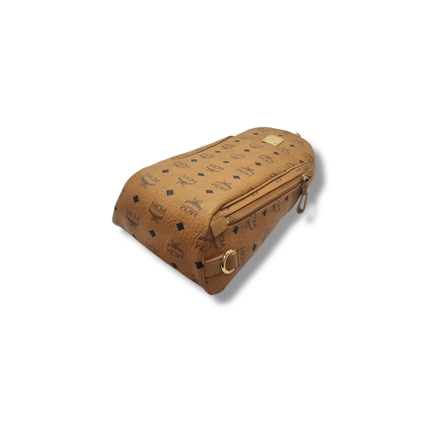 MCM Sling Bag Visetos Monogram Canvas Cognac Ghw