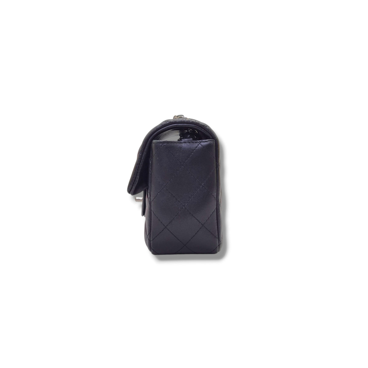Chanel Mini Rectangular Flap Lambskin Shw (Black)