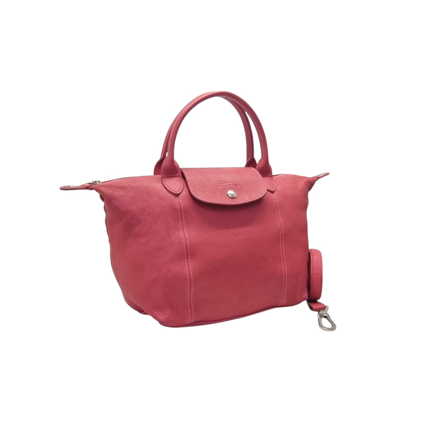 Longchamp Le Pliage Cuir Small Tote Bag Ghw (Dark Pink)