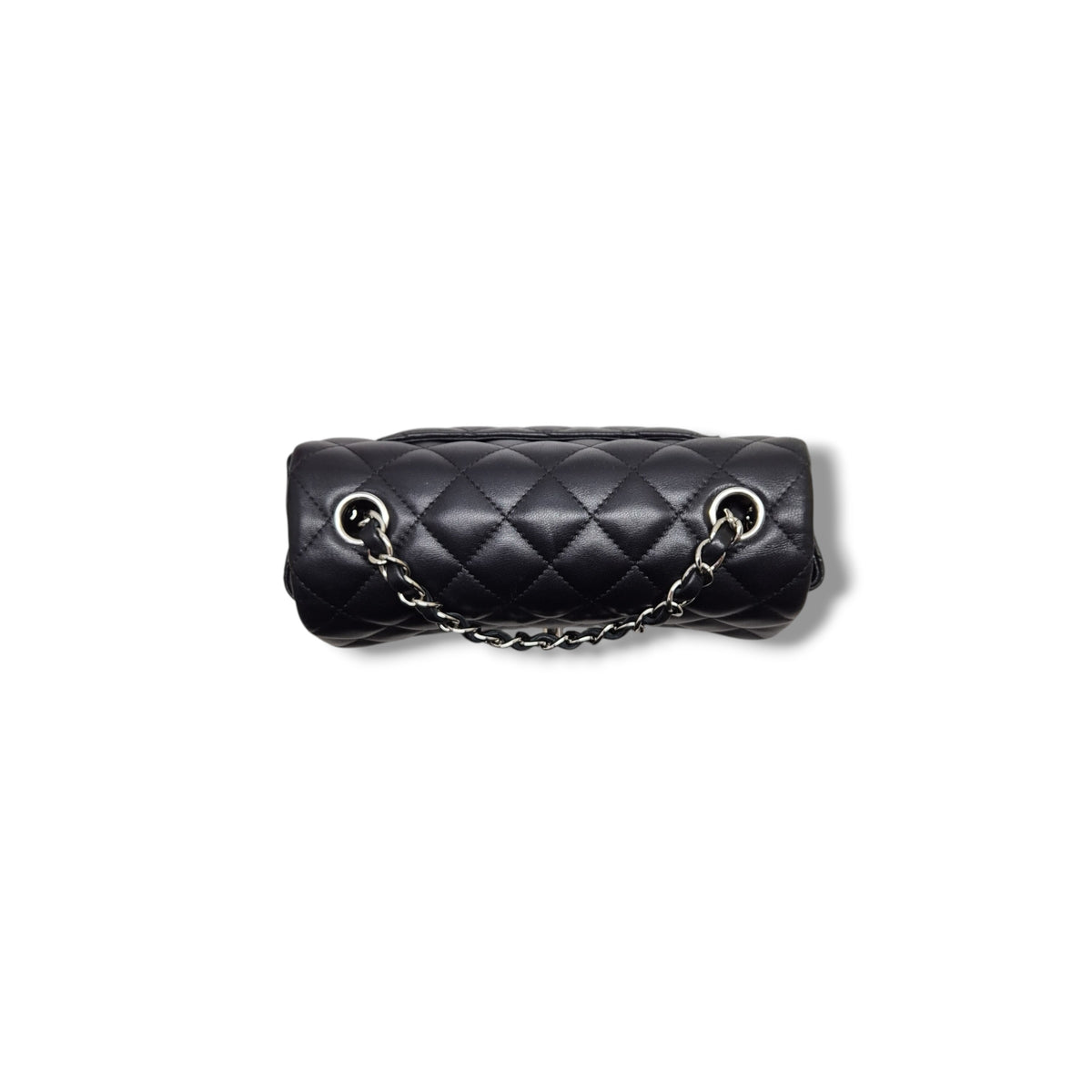 Chanel Mini Rectangular Flap Lambskin Shw (Black)