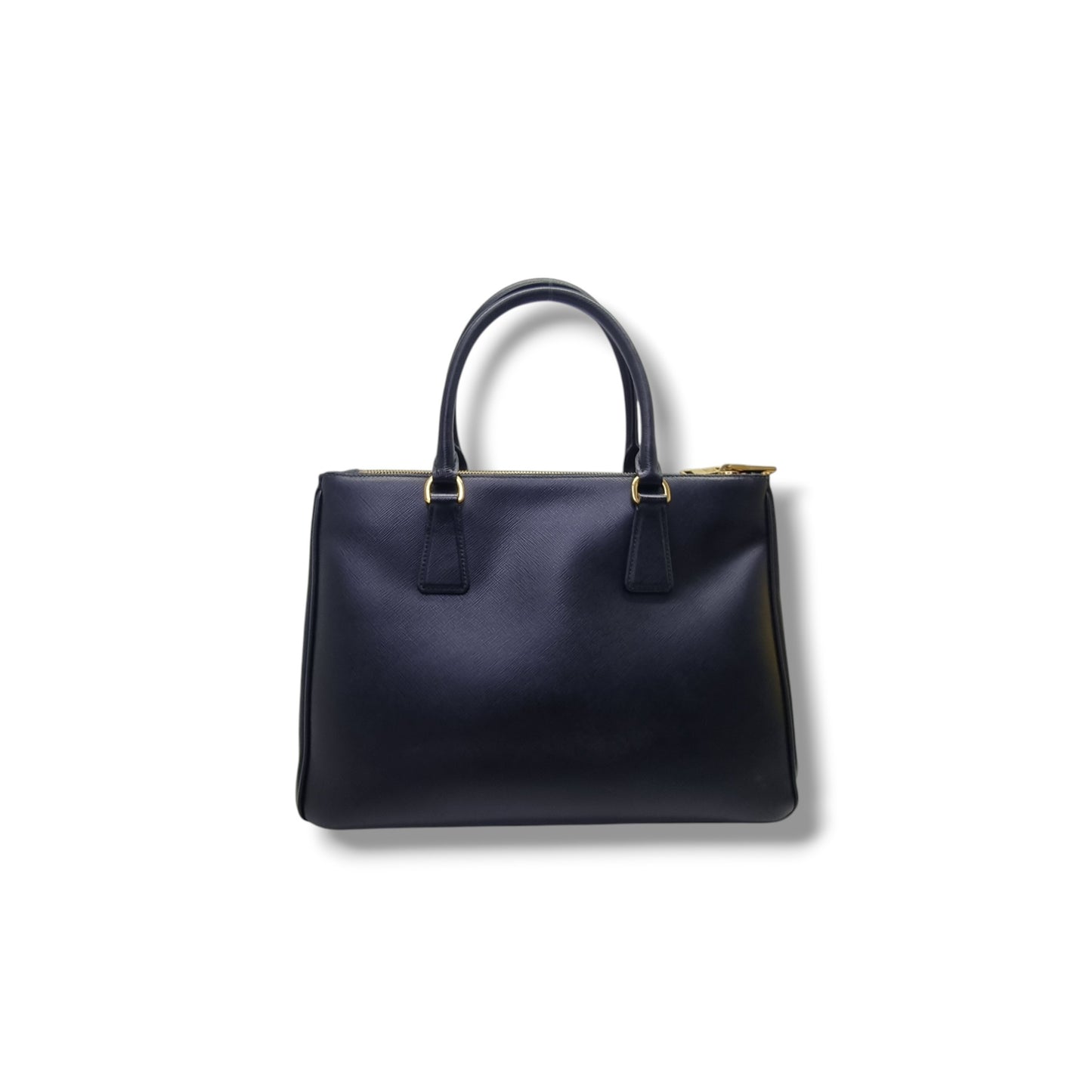 Prada 1BA274 Galleria Saffiano Lux Double Zip Large Tote Ghw (Black)