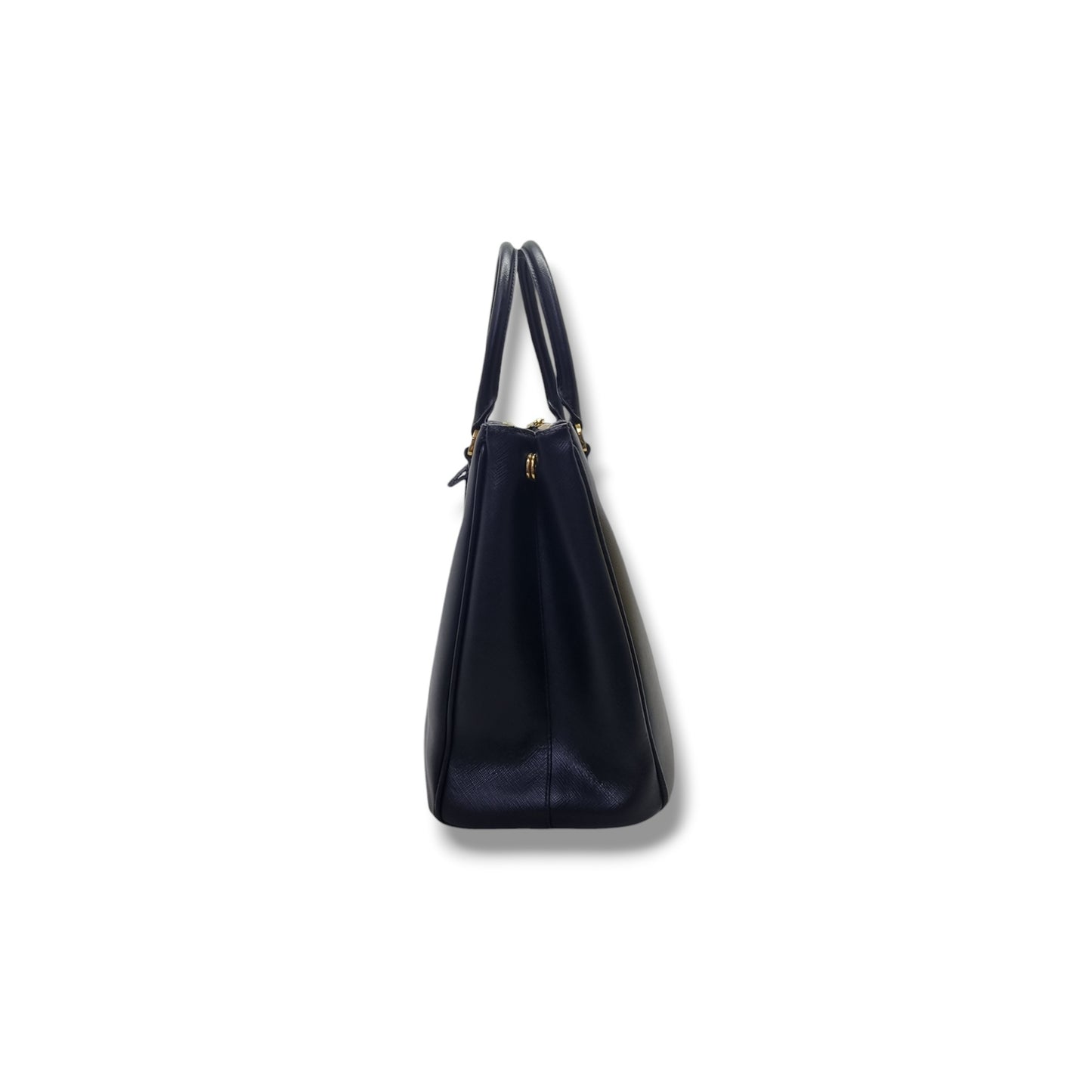Prada 1BA274 Galleria Saffiano Lux Double Zip Large Tote Ghw (Black)