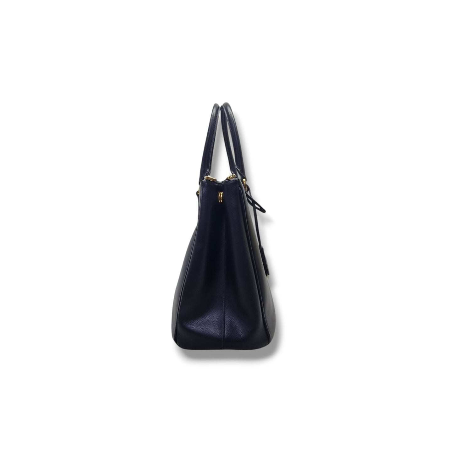 Prada 1BA274 Galleria Saffiano Lux Double Zip Large Tote Ghw (Black)