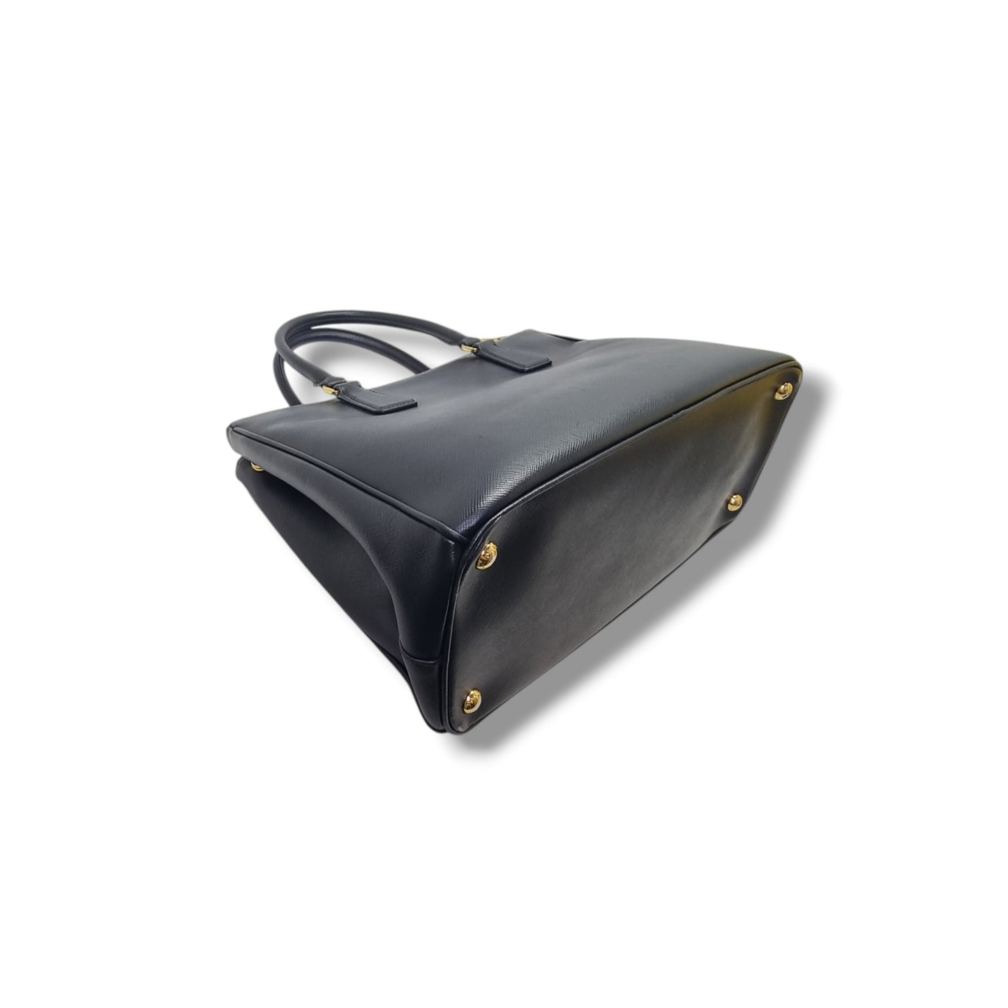 Prada 1BA274 Galleria Saffiano Lux Double Zip Large Tote Ghw (Black)