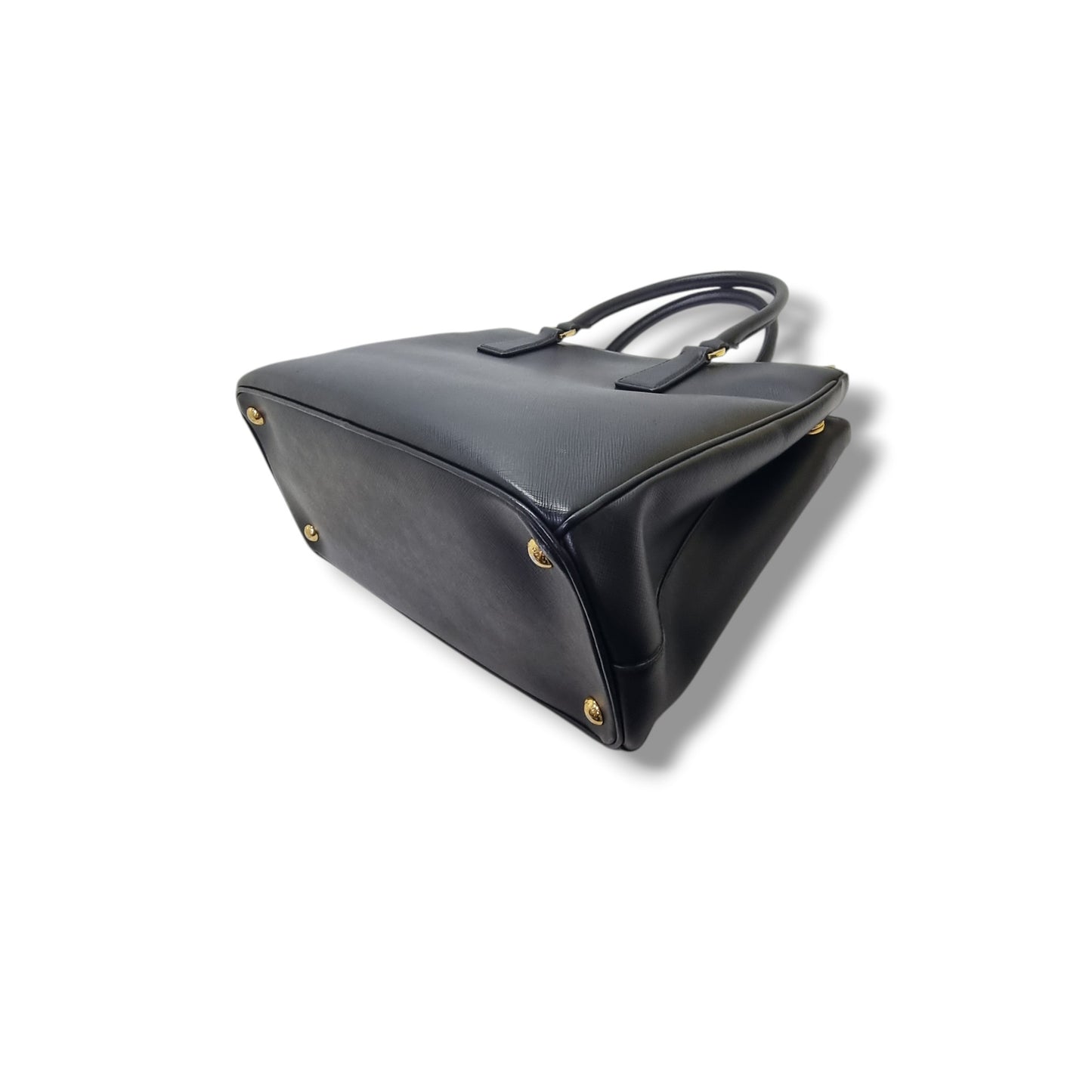 Prada 1BA274 Galleria Saffiano Lux Double Zip Large Tote Ghw (Black)