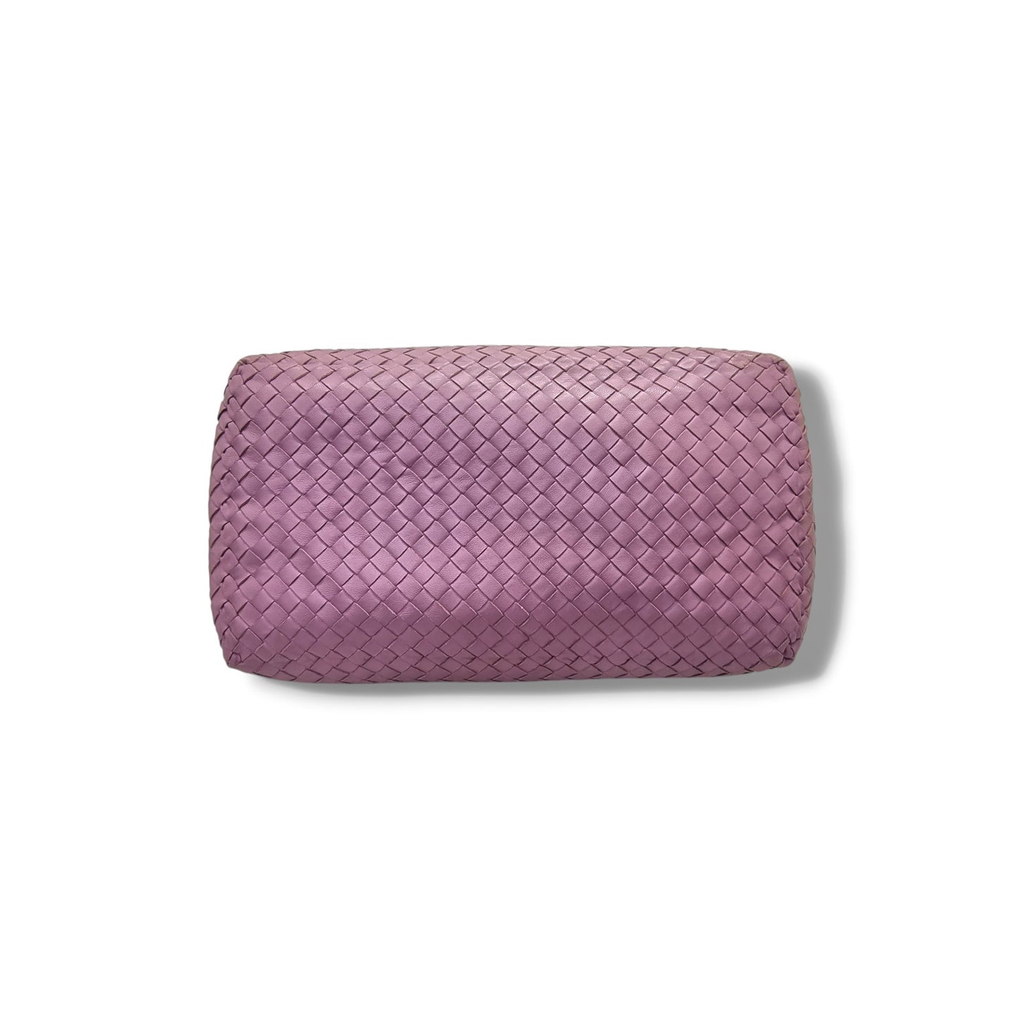 Bottega Veneta Intrecciato Woven Nappa Leather Shoulder Bag Gunmetal Hw (Purple/Lilac)