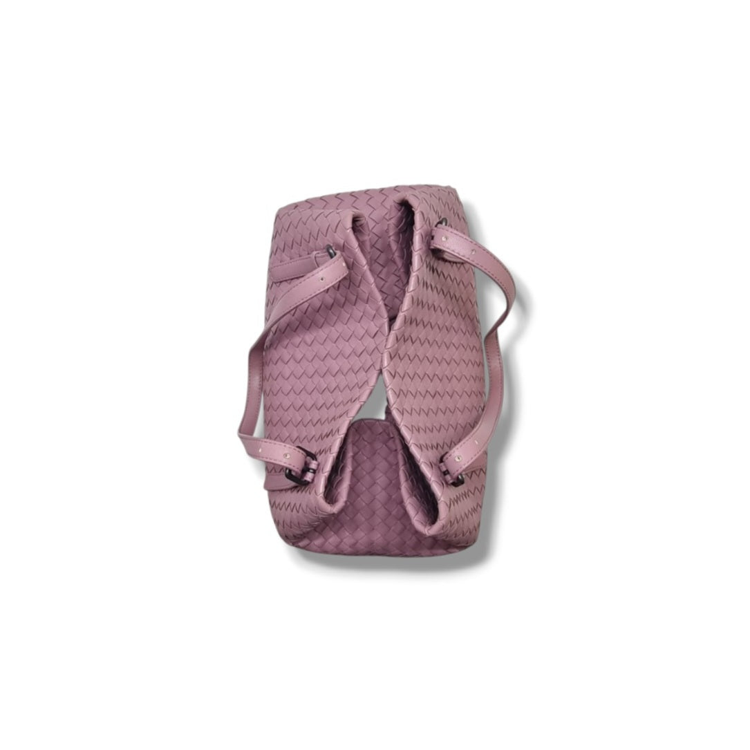 Bottega Veneta Intrecciato Woven Nappa Leather Shoulder Bag Gunmetal Hw (Purple/Lilac)