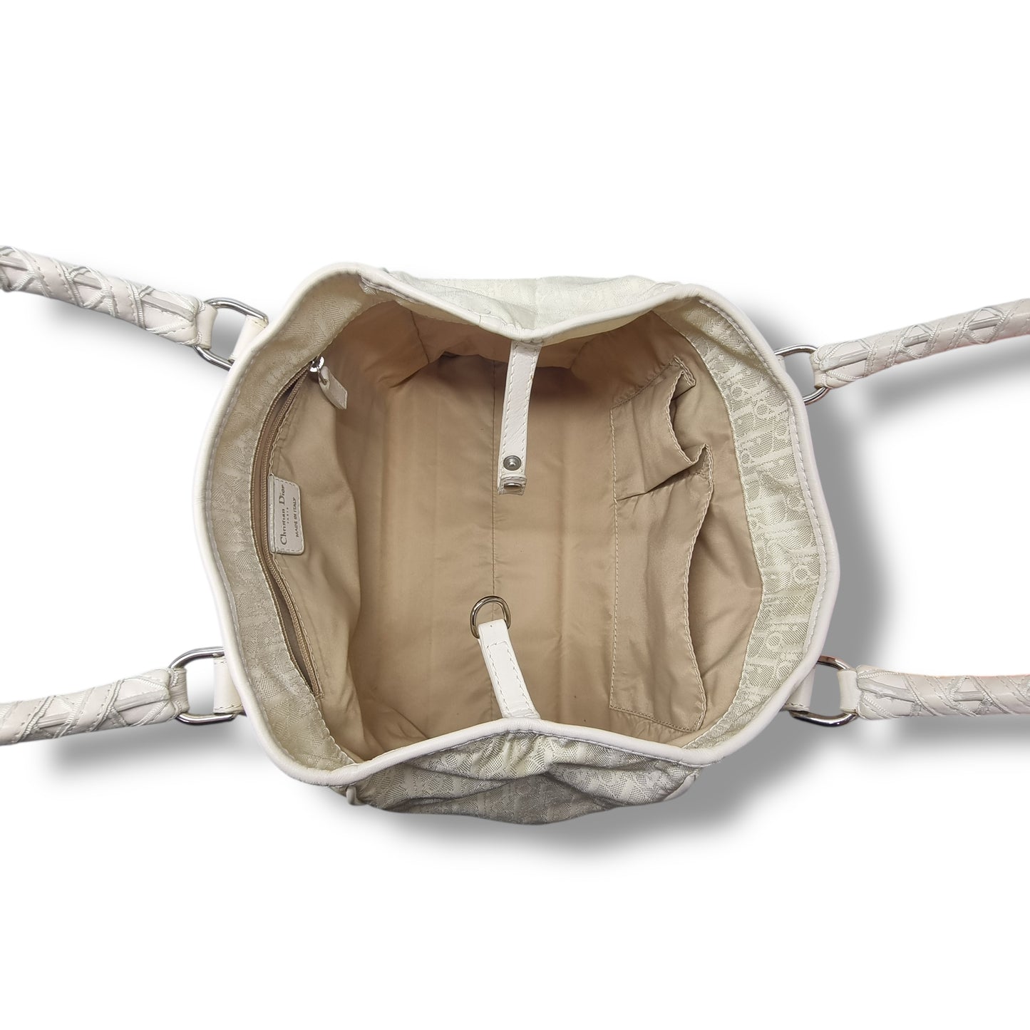 Christian Dior Diorissimo Trotter Nylon Shoulder Bag Shw (Cream)