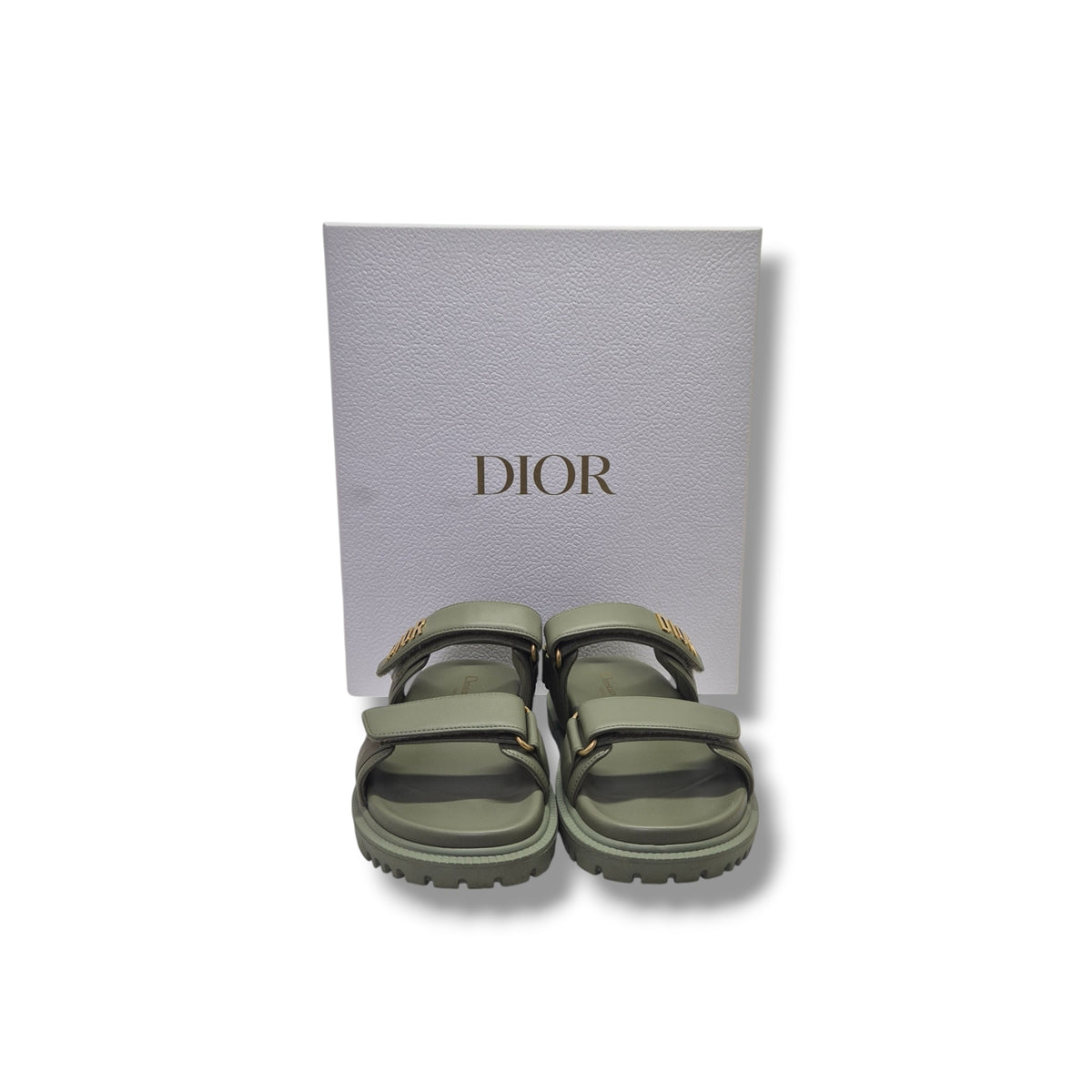 Christian Dior Dioract Lambskin Sandal Ghw (Pastel Peyote Green)