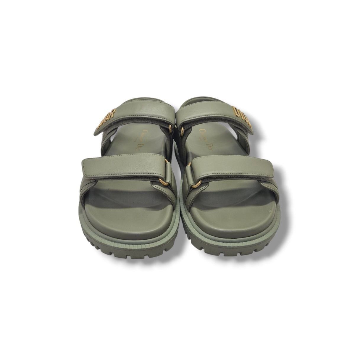 Christian Dior Dioract Lambskin Sandal Ghw (Pastel Peyote Green)