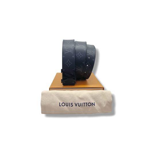 Louis Vuitton Belt Initiales Reversible Monogram Eclipse Matte Black Hw