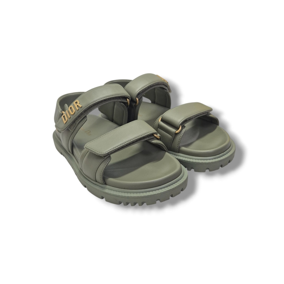 Christian Dior Dioract Lambskin Sandal Ghw (Pastel Peyote Green)