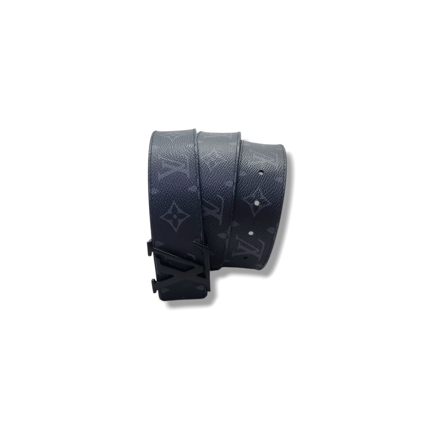 Louis Vuitton Belt Initiales Reversible Monogram Eclipse Matte Black Hw