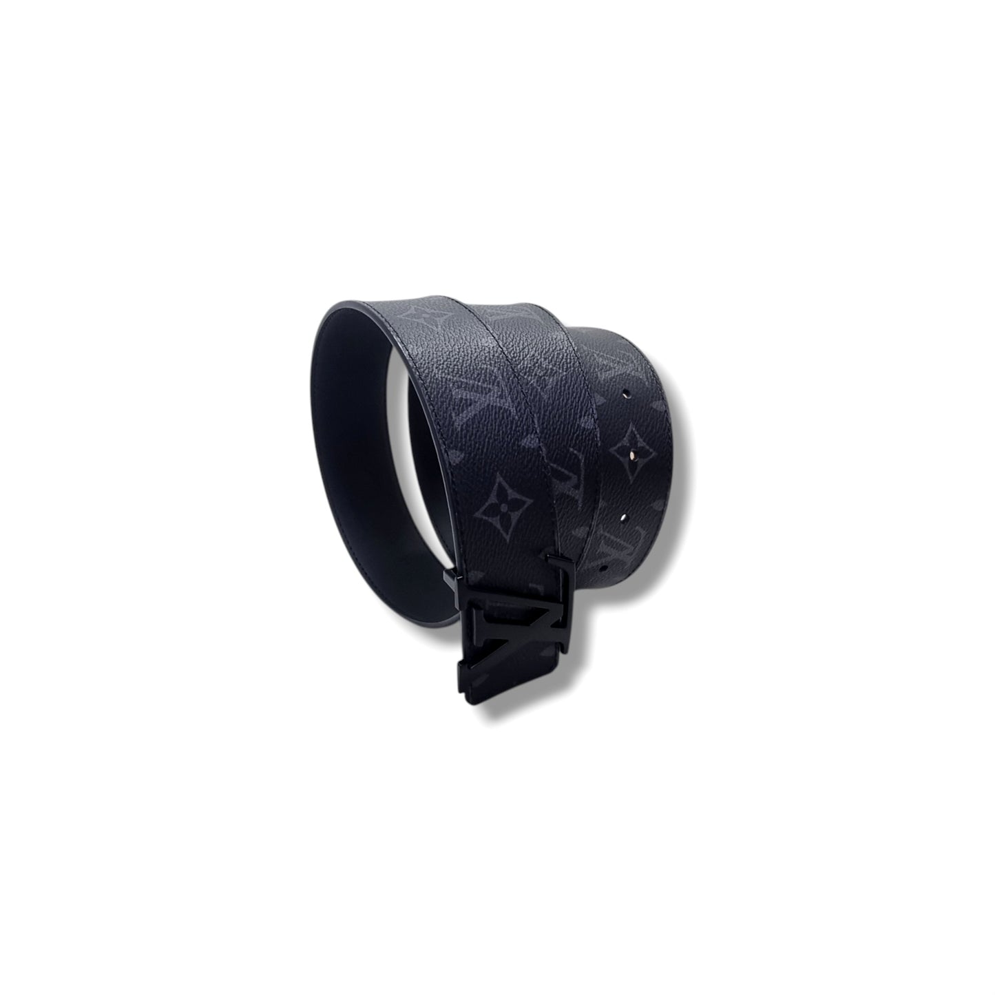 Louis Vuitton Belt Initiales Reversible Monogram Eclipse Matte Black Hw