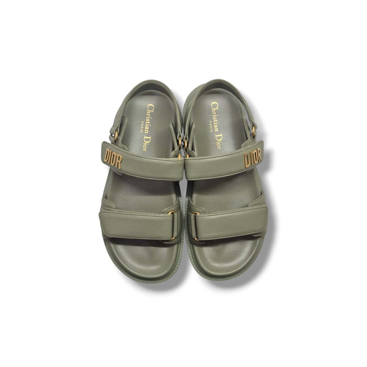 Christian Dior Dioract Lambskin Sandal Ghw (Pastel Peyote Green)