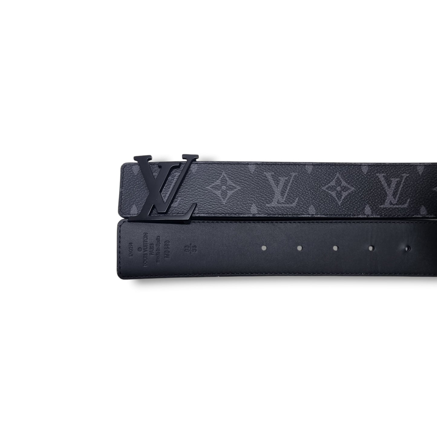 Louis Vuitton Belt Initiales Reversible Monogram Eclipse Matte Black Hw